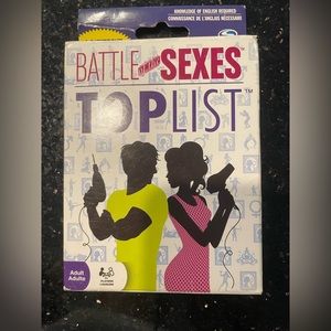 EUC Battle of the Sexes Top List card game. All cards included.